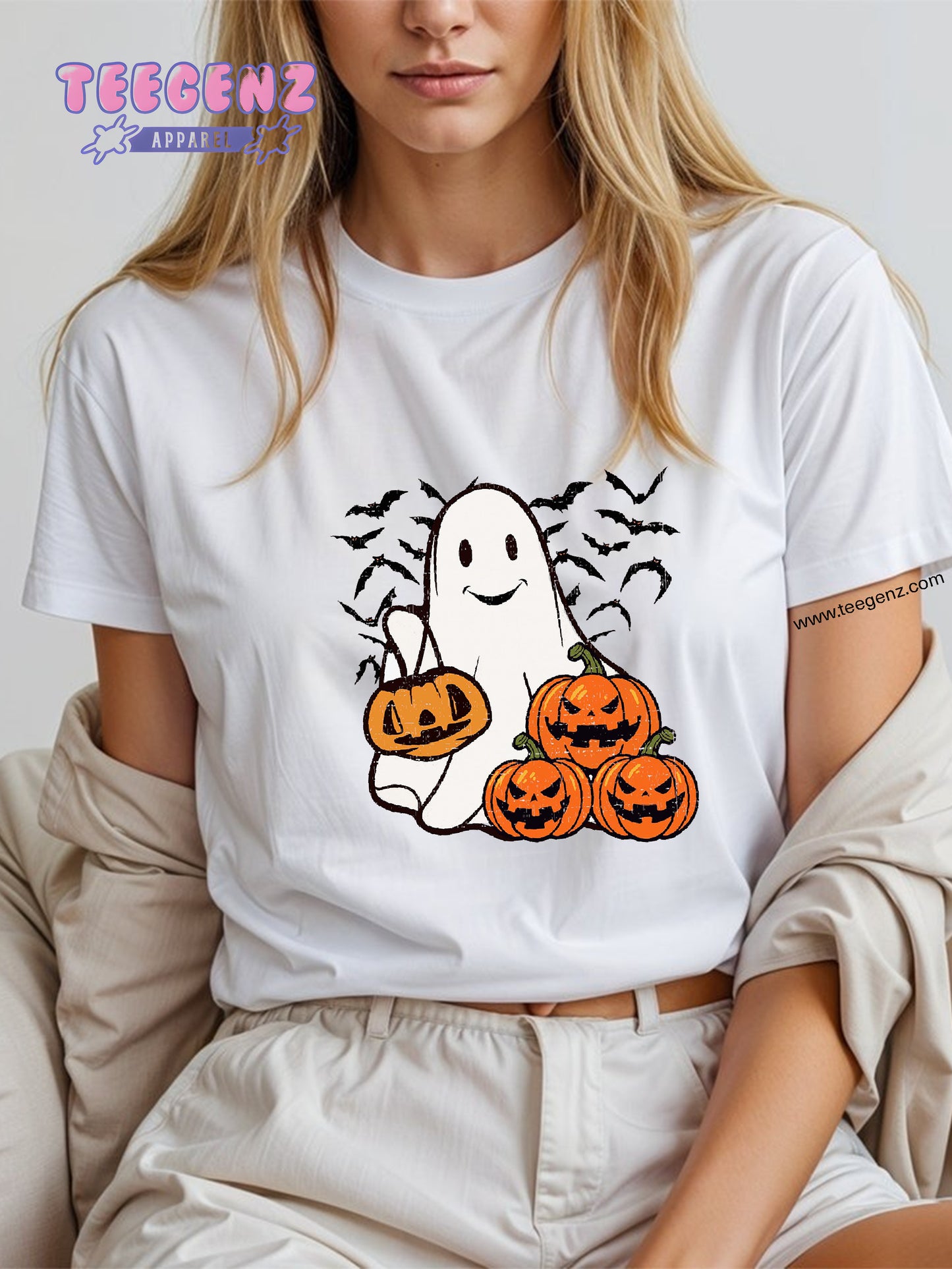 Comfort Colors Ghost Halloween shirt, Womens Halloween Shirt, Halloween Party Shirt, Fall shirt, Halloween Gift, Halloween Costume TGPR43