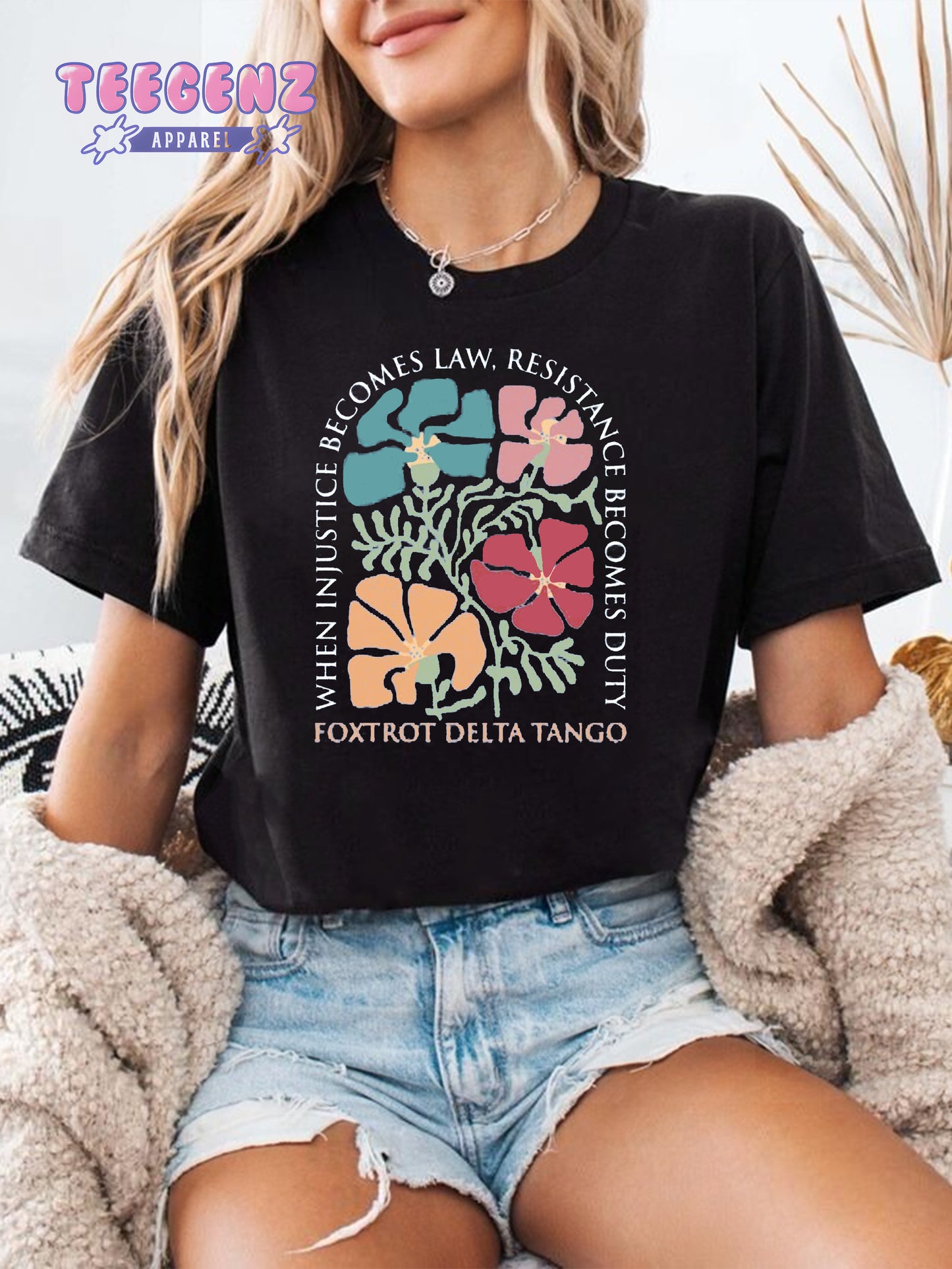 Subtle Anti Trump Shirt, Anti MAGA Shirt, Democrat Feminist Shirt, When Injustice Becomes Law Resistance Becomes Duty, Funny Political. TGPR16