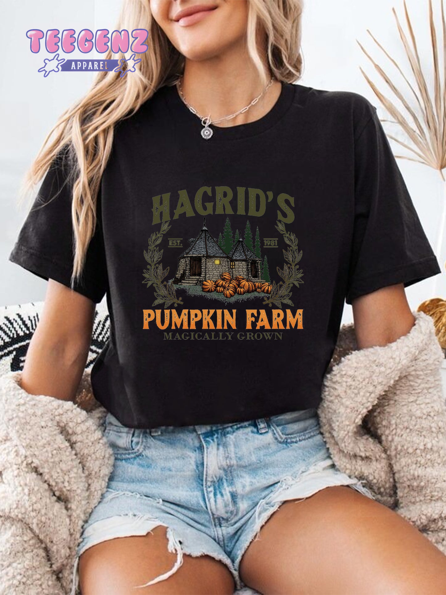 Comfort Colors Hagrid's Pumpkin Patch shirt, Fall shirt, Hagdrid's Pumpkin Farm Shirt, Halloween Tee, Spooky Season, Pumpkin Thanksgiving shirt TGPR44