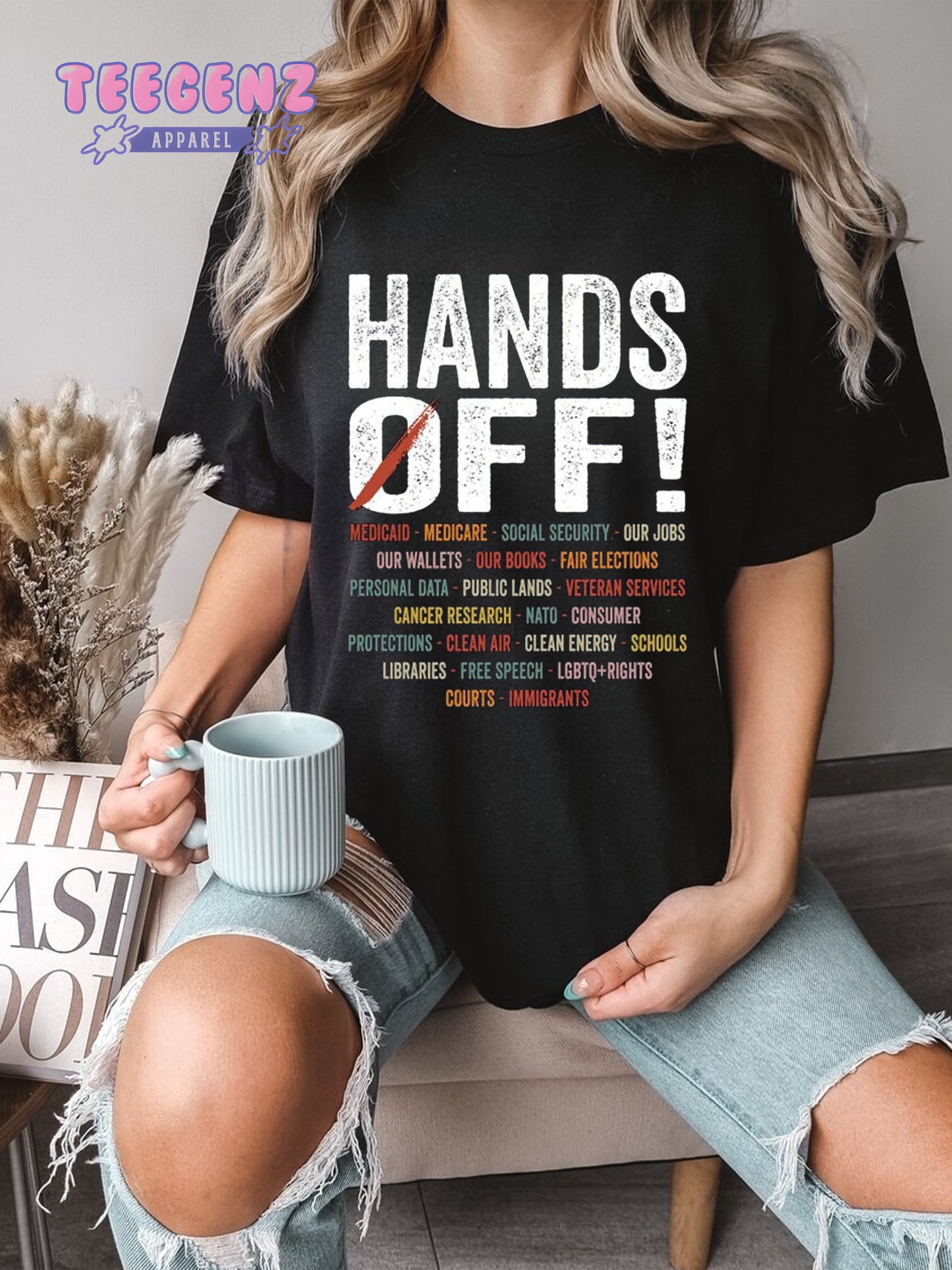Hands Off Protest Shirt, Political Activism Tee, Environmental Rights T-Shirt, Save Public Lands, Medicare, Social Security, Free Speech. TGPR17