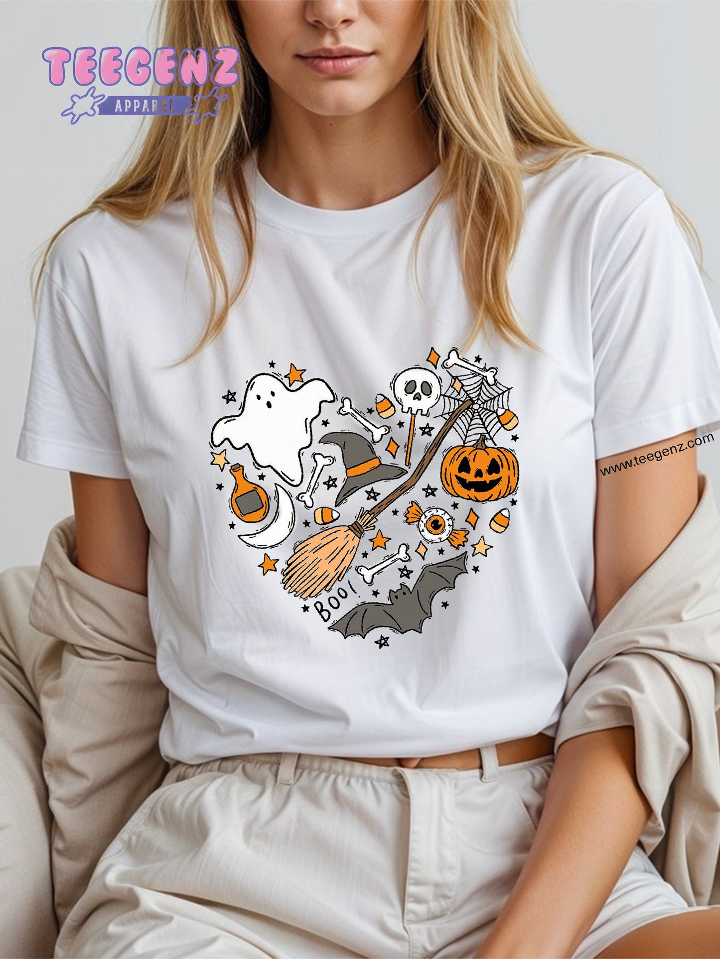 Comfort Colors Halloween Doodles Hearth Shirt Gift For Halloween Moms, Cute Halloween Tshirt, Halloween shirt, Pumpkin Shirt, Halloween Witch Tee TGPR45