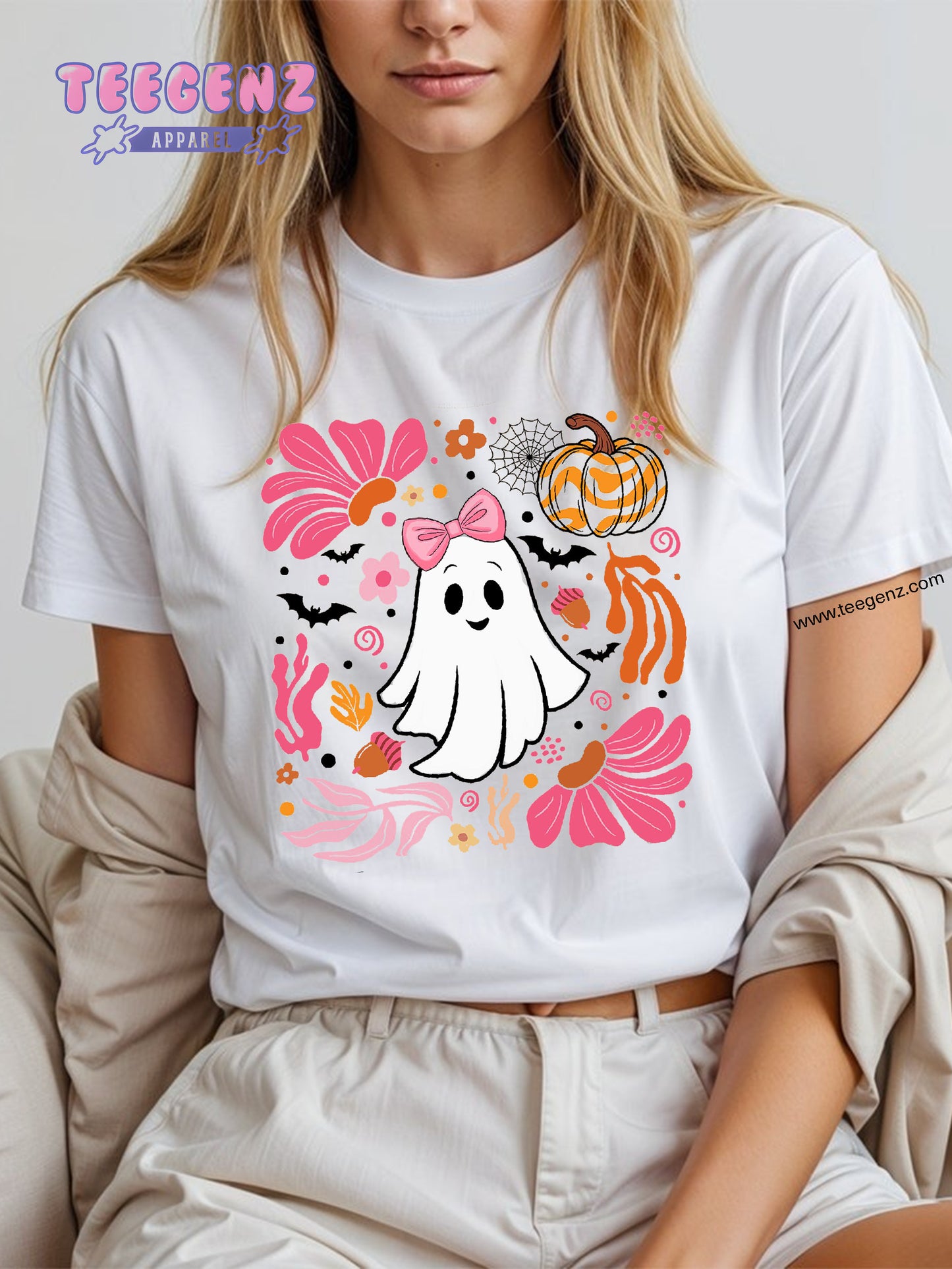 Comfort Colors Halloween Pink Ghost Shirt, Boho Floral Fall Shirt, Leopard Pink Pumpkin Png, Halloween Shirt, Fall Vibes Shirt, Coquette Shirt, Spooky Season Shirt TGPR46