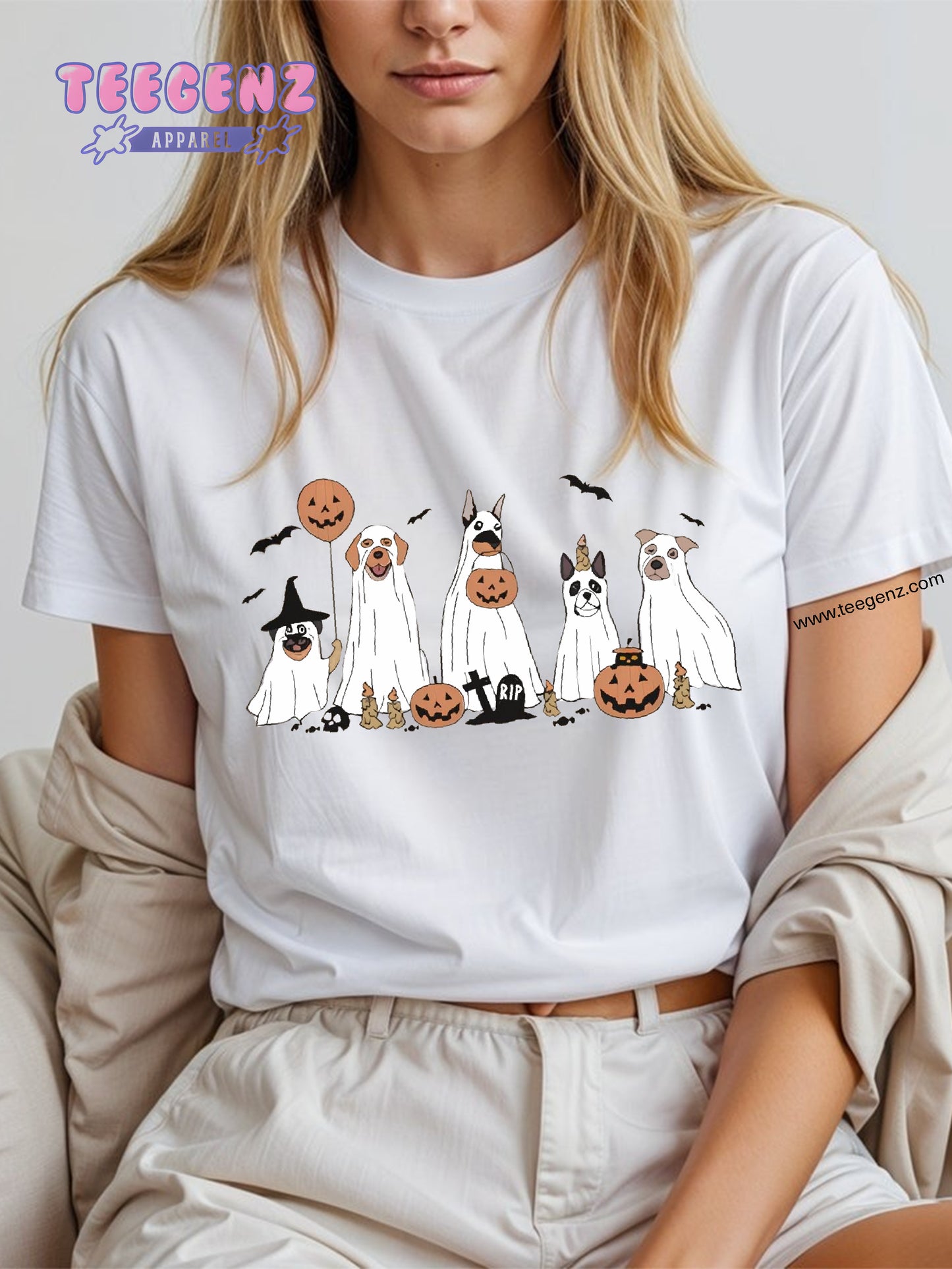 Comfort Colors Halloween Shirt, Ghost Sweatshirt, 2025 Happy Halloween, Ghost Dog Shirt, Halloween Dog Shirt, Retro Spooky Season, Spooky Dog TGPR50
