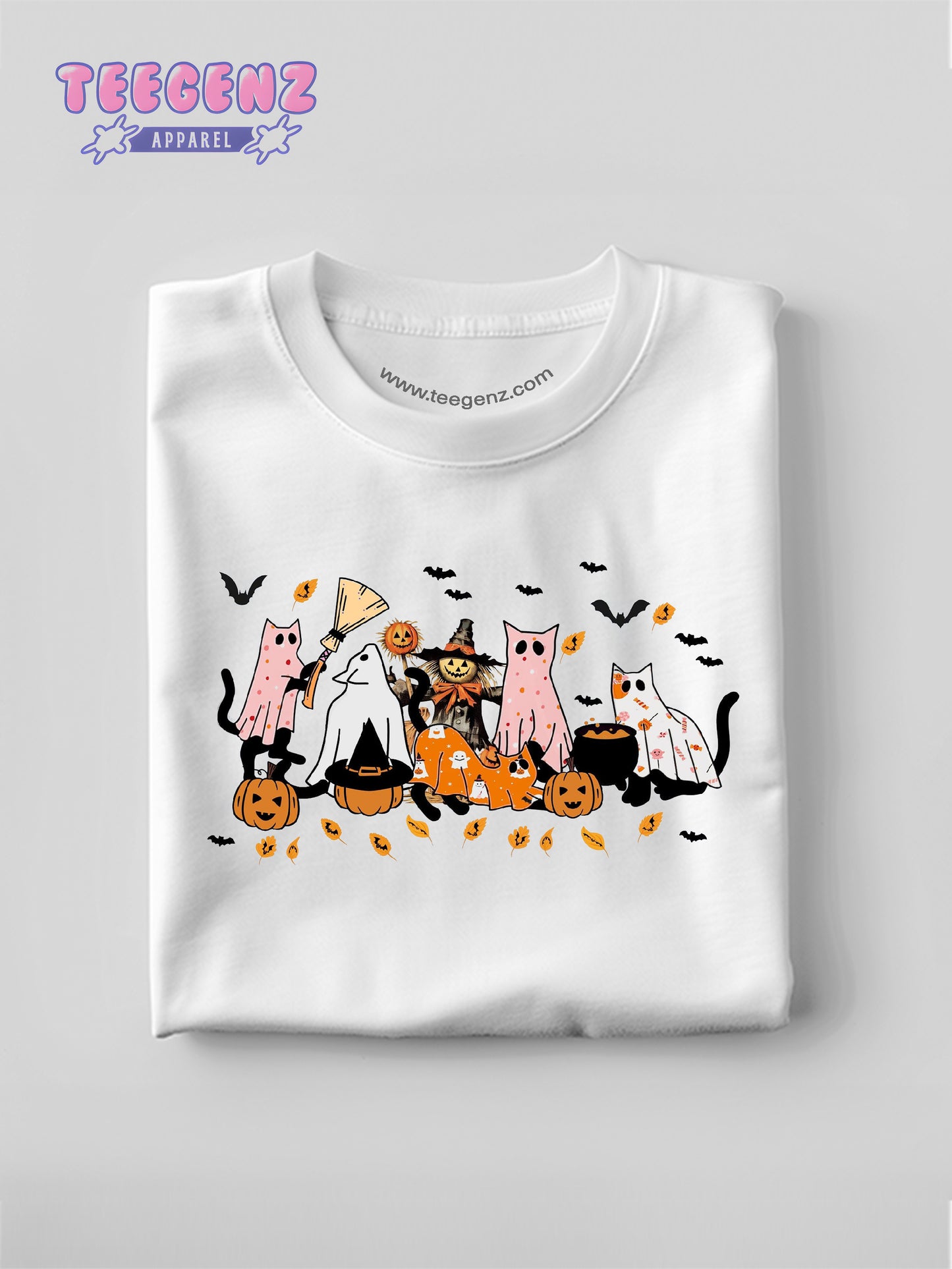 Black Cat Halloween Comfort Colors, Ghost Cat T-Shirt, Cool Ghost Shirt, Cute Halloween Shirts, Halloween Clothing, TGPR34