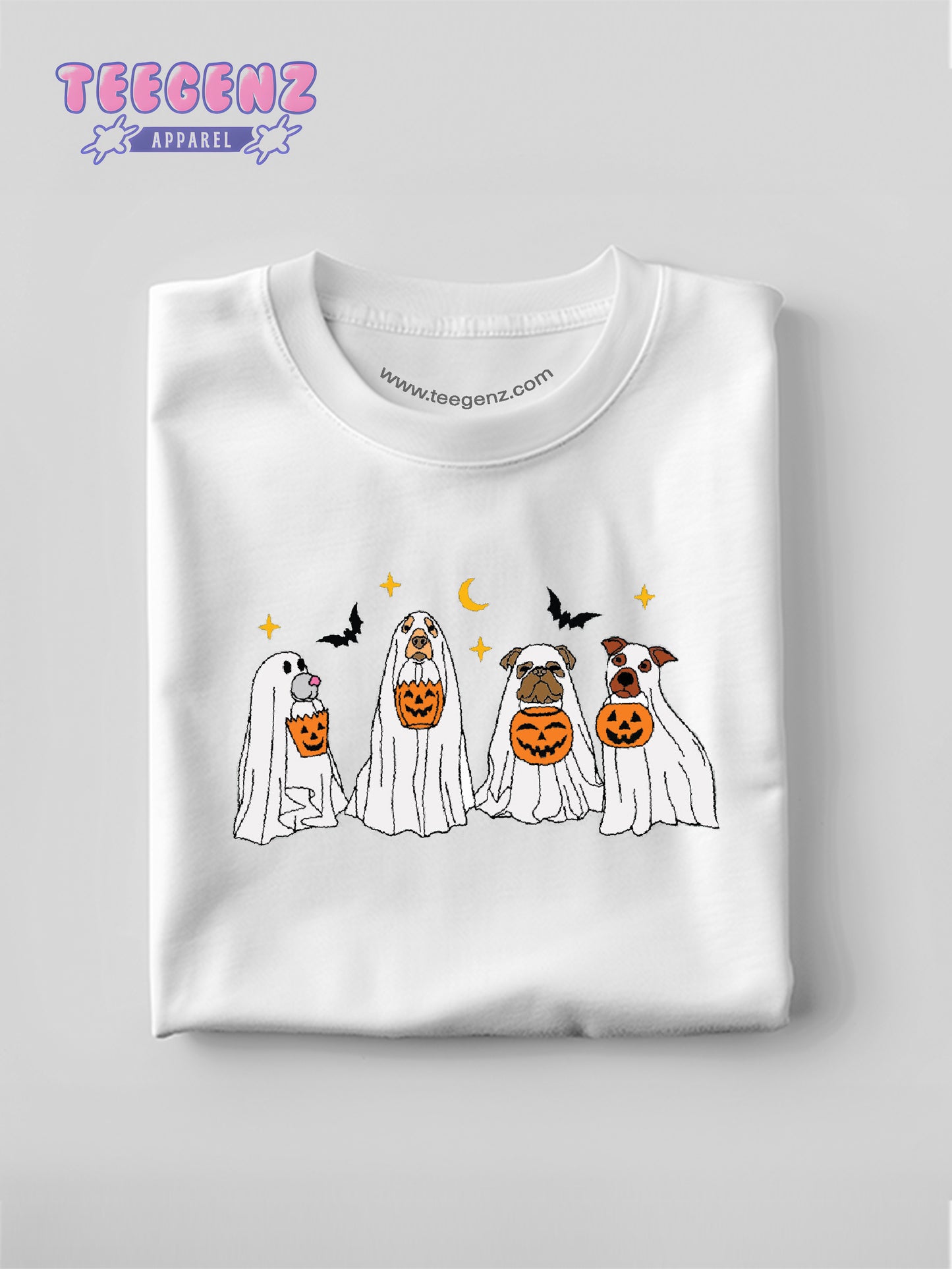 Comfort Colors Halloween T-Shirt, Сute Ghost Dog, Halloween Shirt, Ghost T-shirt, Dog Lovers T-Shirt, Halloween Dog T-shirt, Spooky Season TGPR39