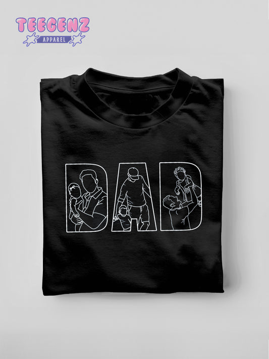 Custom Dad Shirt Portrait From Photo, Personalized Dad Photo Outline Shirt, Custom Photo Shirt For Dad, Father's Day Shirts, Papa Shirt. TGPR23