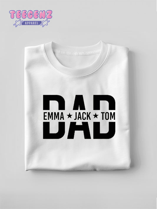 Custom Dad Shirt With Kids Names, Dad T-Shirt, Personalized Dad Shirt, Father's Day Shirt, New Dad Shirt, Daddy Shirt, Birthday Gift Dad Tee. TGPR28